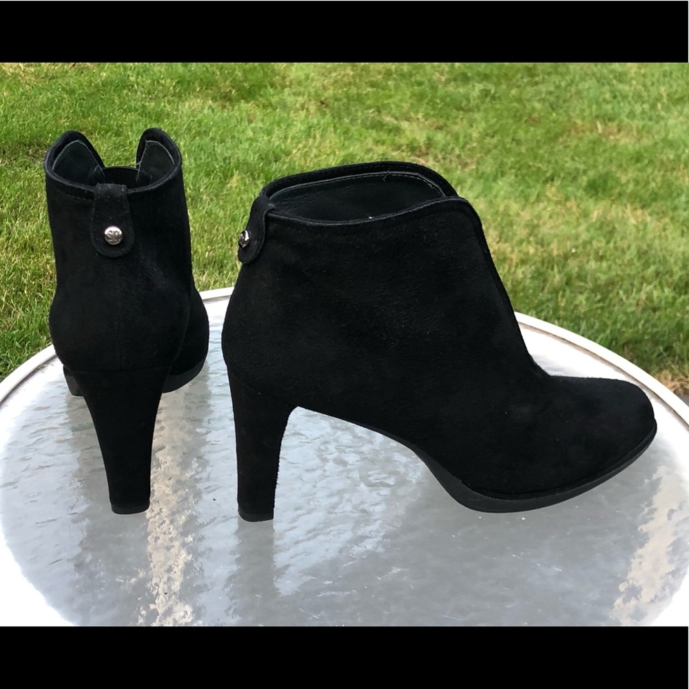 Stuart Weitzman Black Suede Ankle Booties